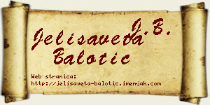 Jelisaveta Balotić vizit kartica